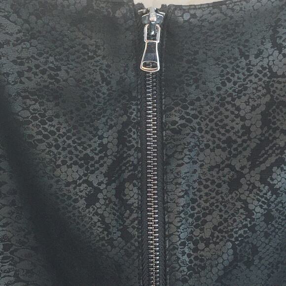 INC International Concepts Black Tone-on-Tone Leather Waist Zip-Up Dress Size XL - Picture 14 of 16